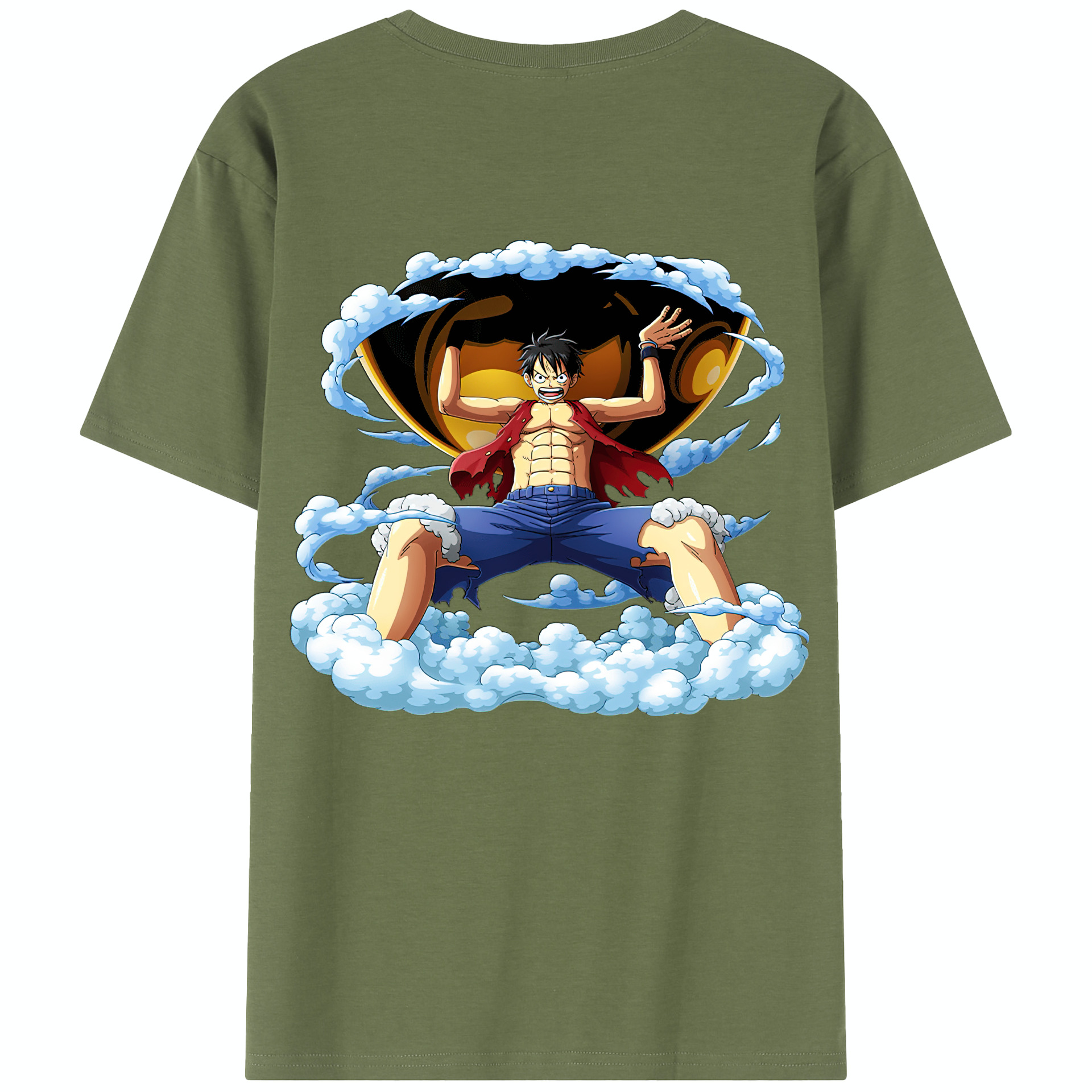 ワンピース モンキー・D・ルフィ ONE PIECE Monkey D. Luffy 綿100％半袖Tシャツ（背面プリント）